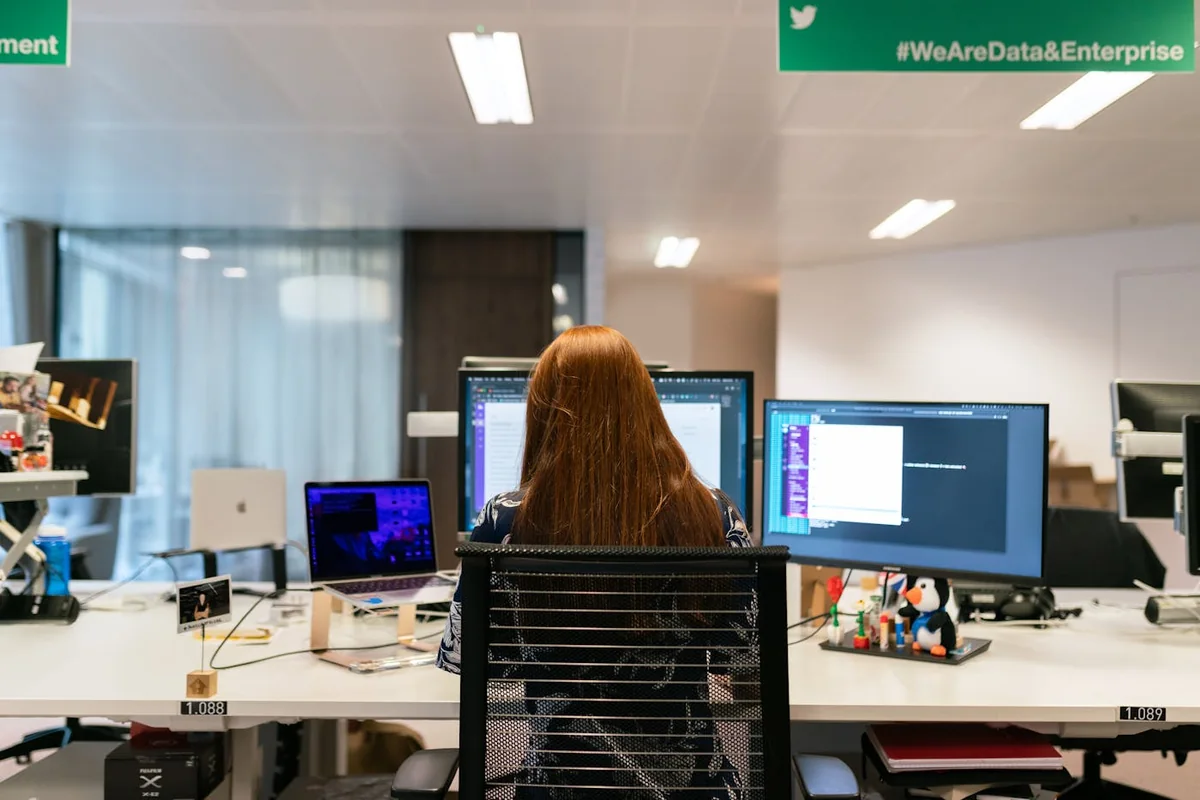 Engineer at workstation testing proxy success rates